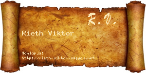 Rieth Viktor névjegykártya